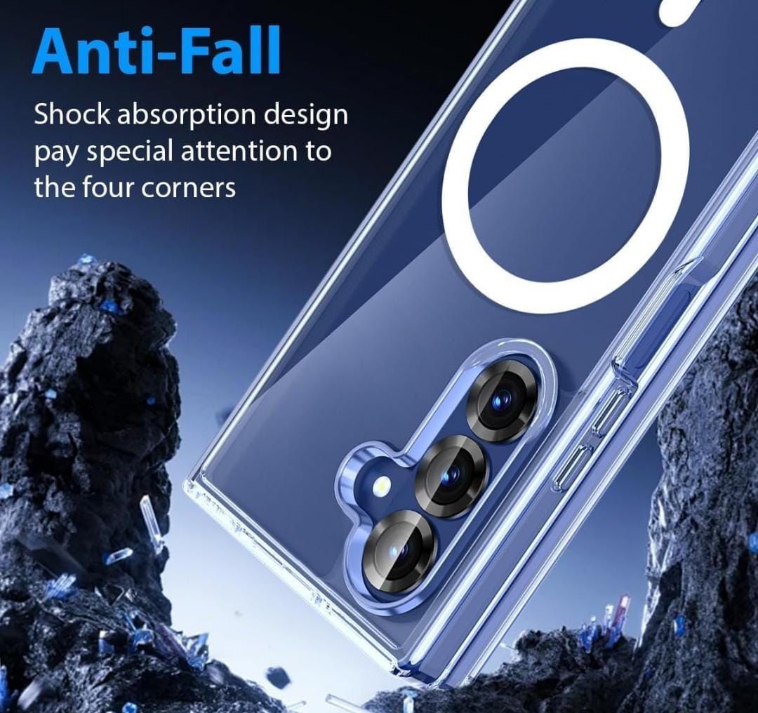 Samsung Z Fold 7 MagSafe-Compatible Clear Protective Case – Shockproof, Magnetic & Wireless Charging Ready