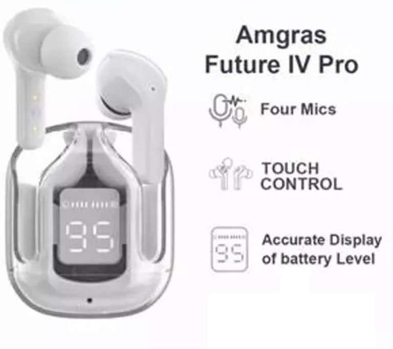 Premium TWS Earbuds | Dual Mic ENC | Wireless 5.3 | HD Display Transparent Case