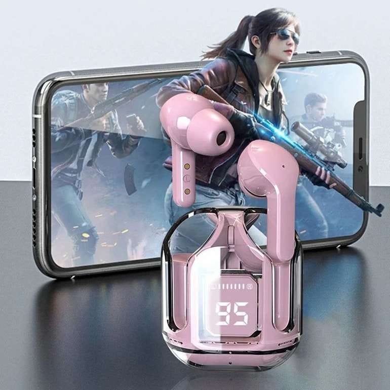 Premium TWS Earbuds | Dual Mic ENC | Wireless 5.3 | HD Display Transparent Case