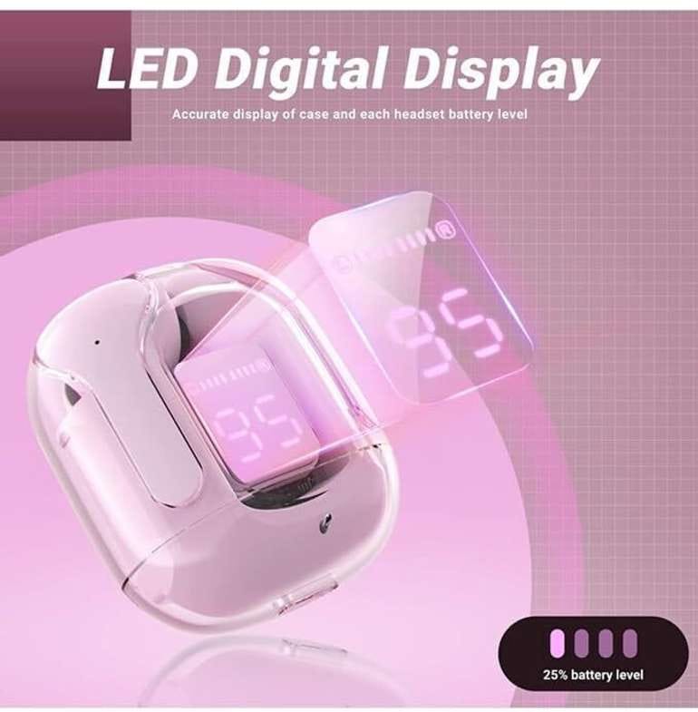 Premium TWS Earbuds | Dual Mic ENC | Wireless 5.3 | HD Display Transparent Case