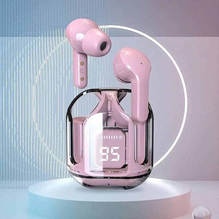 Premium TWS Earbuds | Dual Mic ENC | Wireless 5.3 | HD Display Transparent Case
