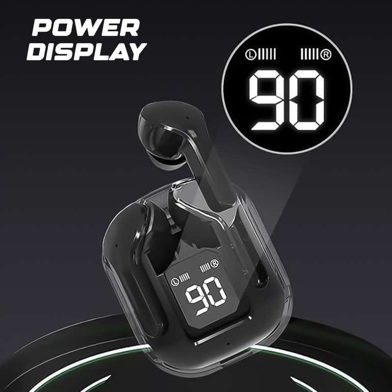 Premium TWS Earbuds | Dual Mic ENC | Wireless 5.3 | HD Display Transparent Case