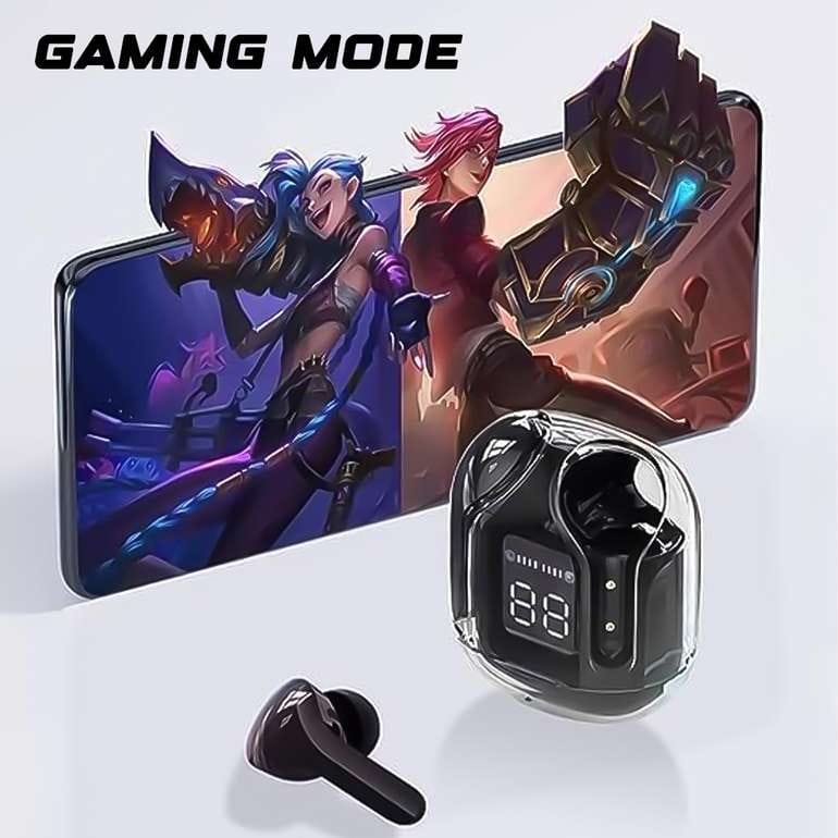 Premium TWS Earbuds | Dual Mic ENC | Wireless 5.3 | HD Display Transparent Case