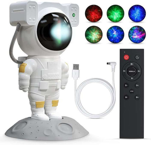 Astronaut Starry Sky Galaxy Projector Lamp with Remote Control – 360° Rotating Nebula Night Light